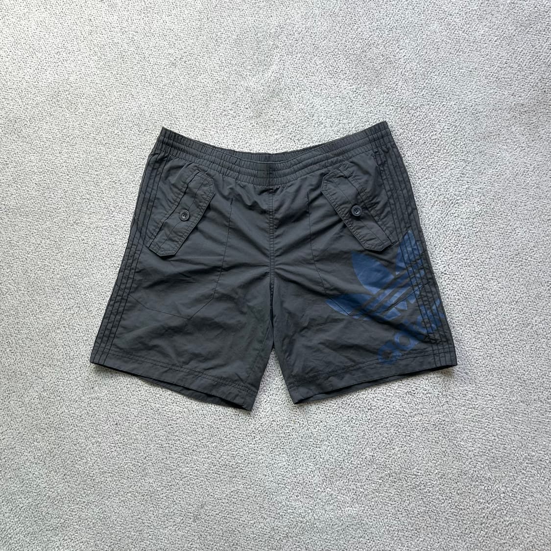 아디다스 올드스쿨 빅로고 하프 팬츠 빈티지 팬츠 블랙 L 100 상품이미지1