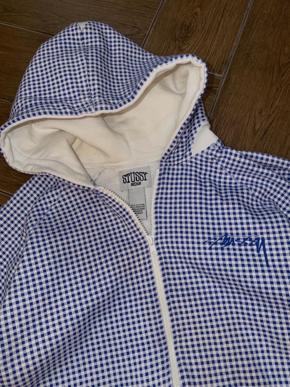 Stussy Check Pattern Hood Zip-Up 상품이미지9