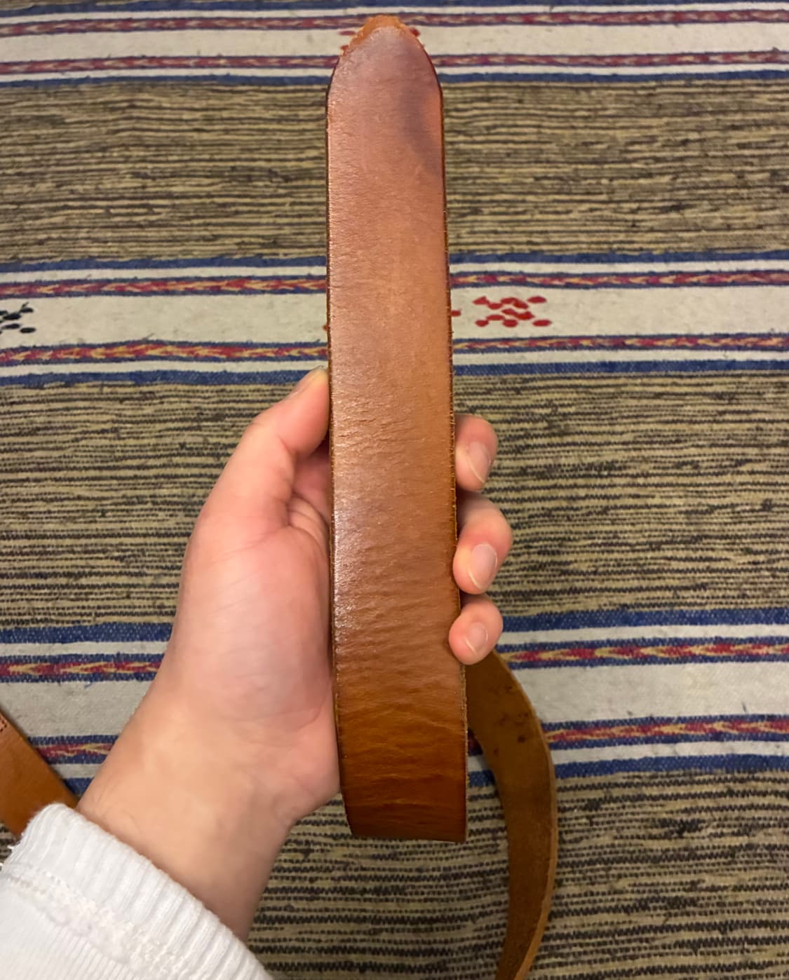 (29~34)90s japan 타케오키쿠치 카우 레더 더블 D링 가죽벨트 상품이미지4