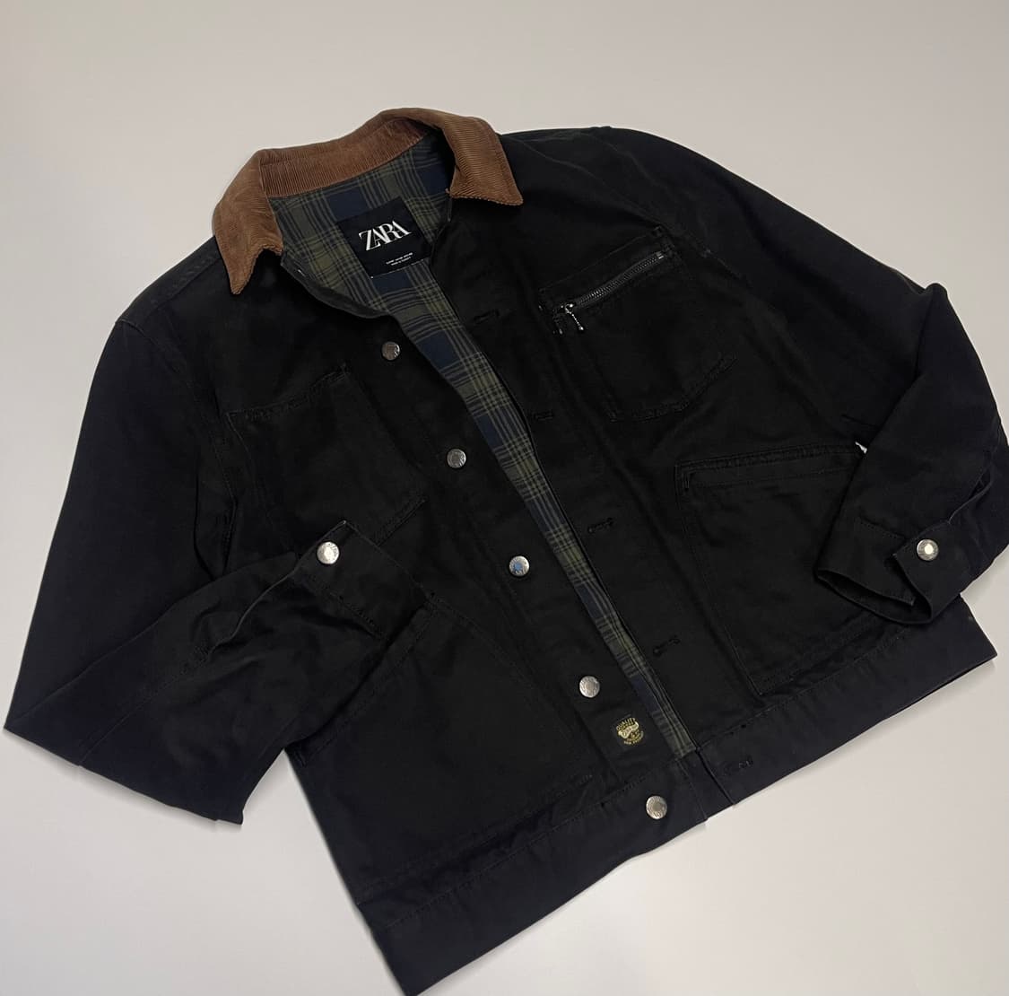 자라 남성 블랙 코듀로이 데님 자켓 M 상품이미지7