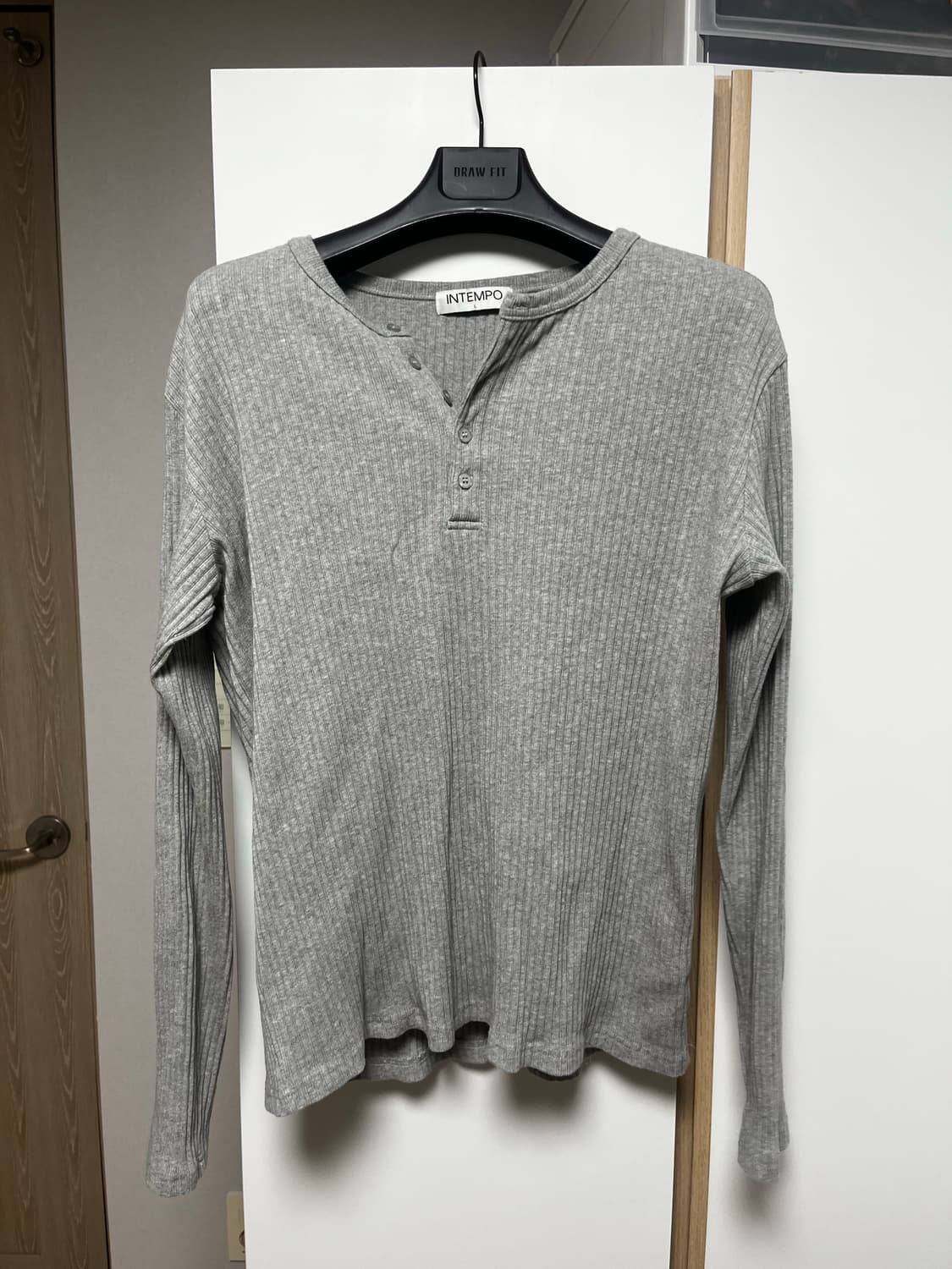 인템포무드 리브드 헨리넥 티셔츠L 상품이미지2