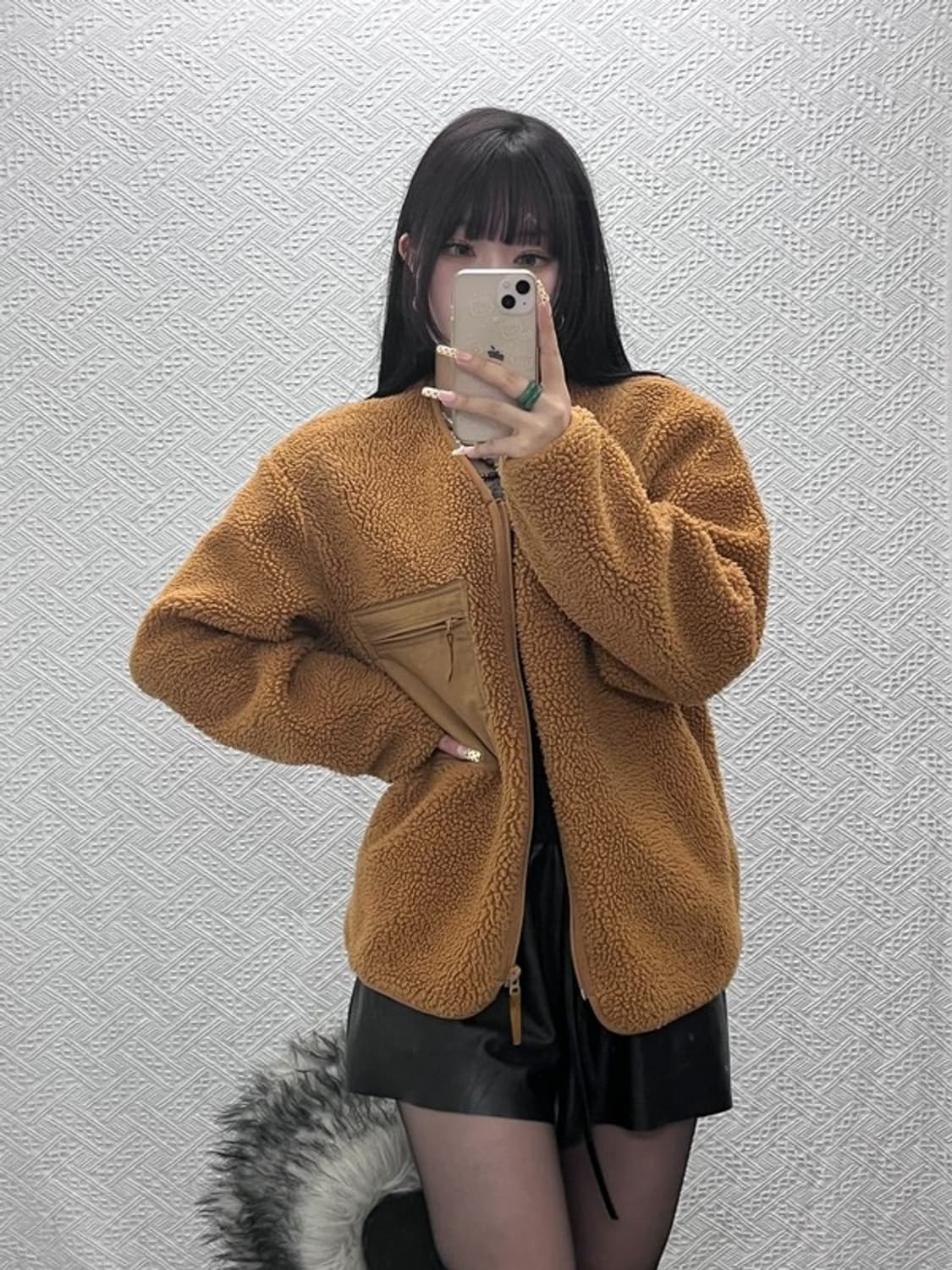 유니클로 U 빈티지 폭닥 뽀글이 후리스 집업 자켓 M C09618 상품이미지2