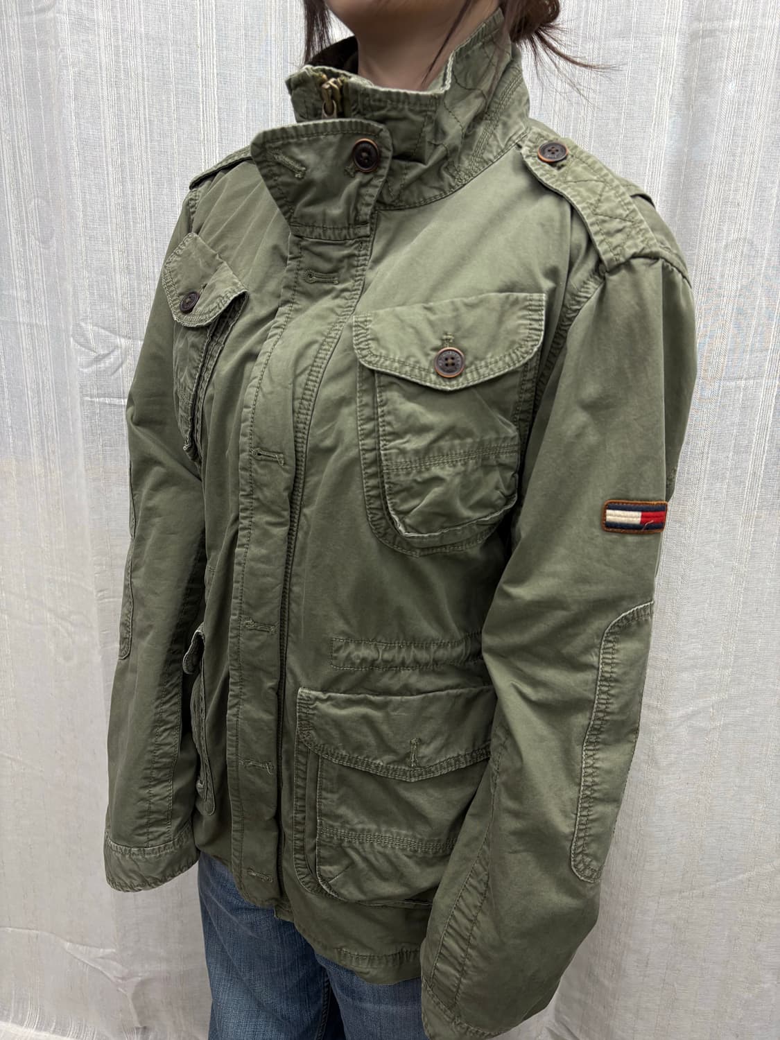 타미힐피거 포켓 패치로고 카키 야상 자켓 상품이미지1