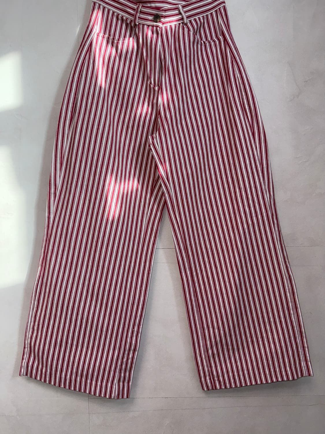 Red white stripe wide pants  상품이미지3