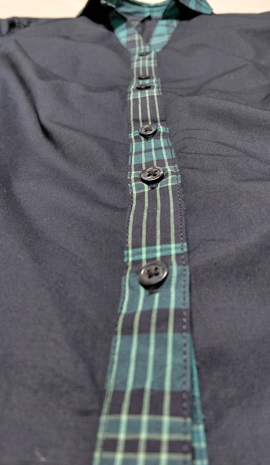 [S] 타미 힐피거 여성 타탄체크 배색 스트레치 셔츠 (네이비) 상품이미지6