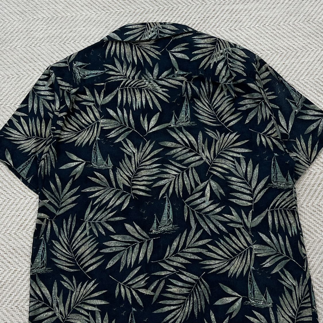 울리치 Leaf 패턴 오픈카라 하프셔츠 r3754 상품이미지4