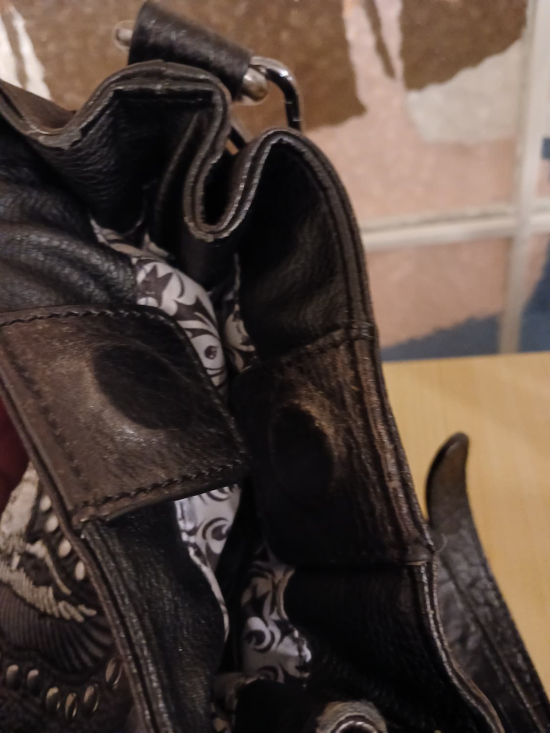 할리데이비슨 정품 남여공용 블랙 레더 숄더백 상품이미지7