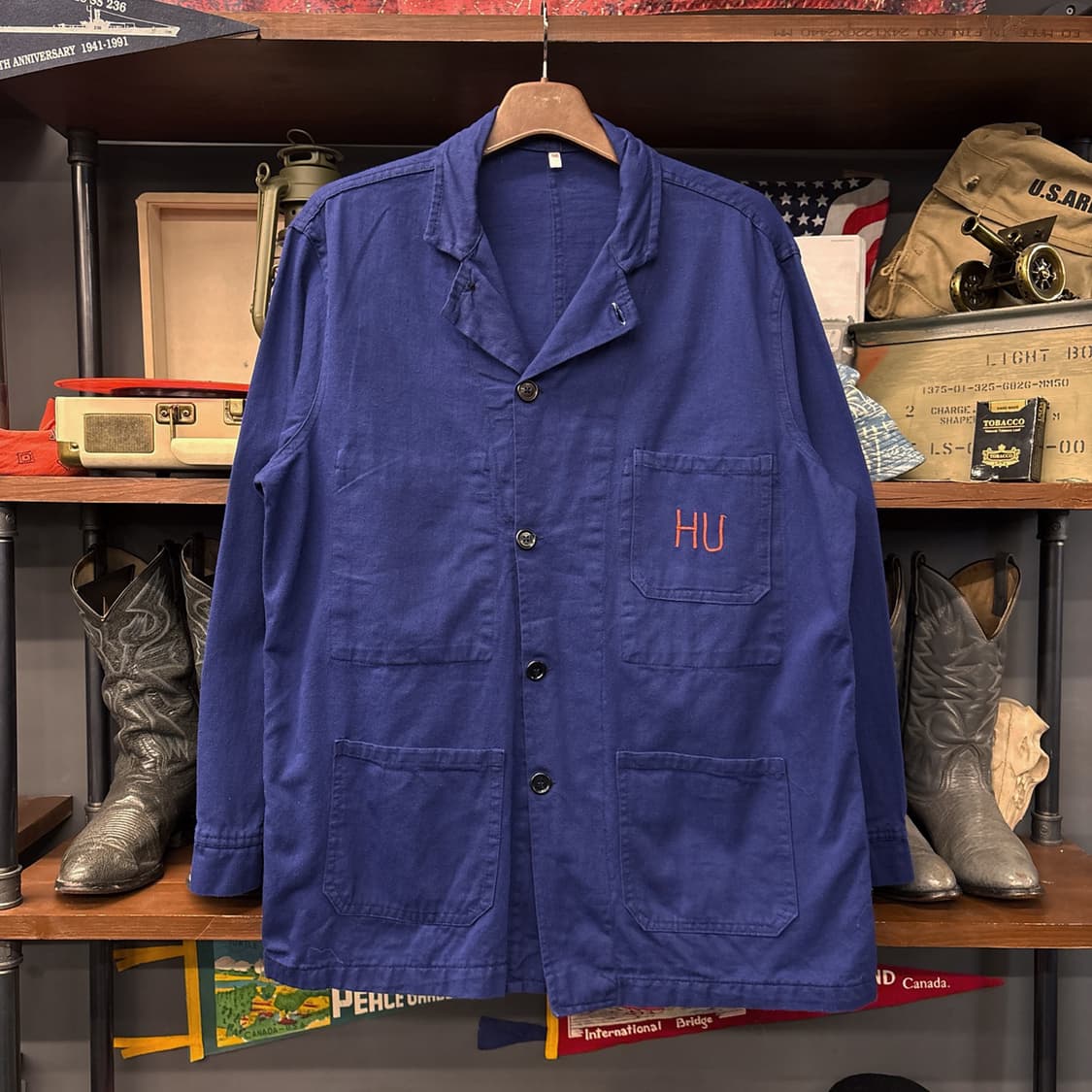 70~80s 오리지널 프렌치 워크자켓 4버튼 유니온 자수 N811 상품이미지1