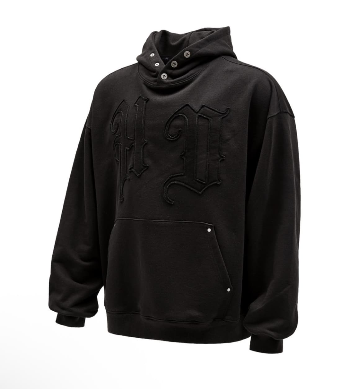 후드후드 HD 로고 아플리케 오버핏 후드 블랙 2 상품이미지2