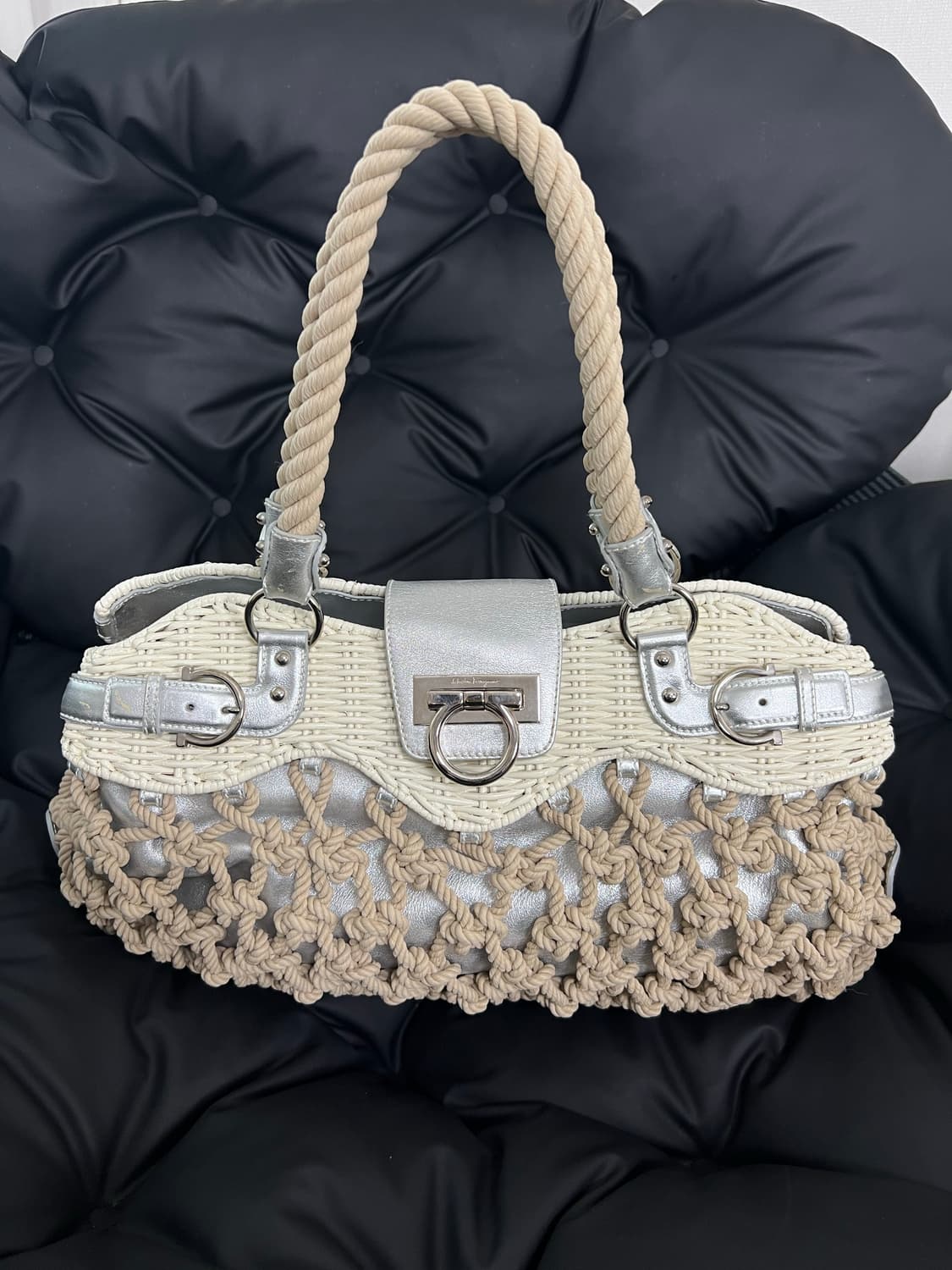 살바토레 페라가모 위커 & 마크라메 간치니 토트백 상품이미지3