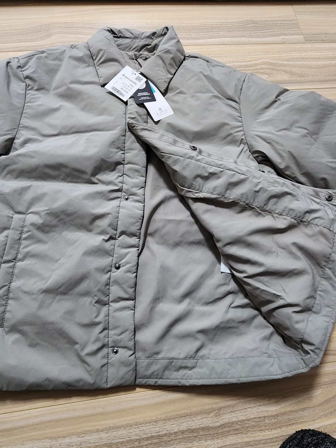 에잇세컨즈심리스경량패딩덕다운점퍼자켓그레이 상품이미지7