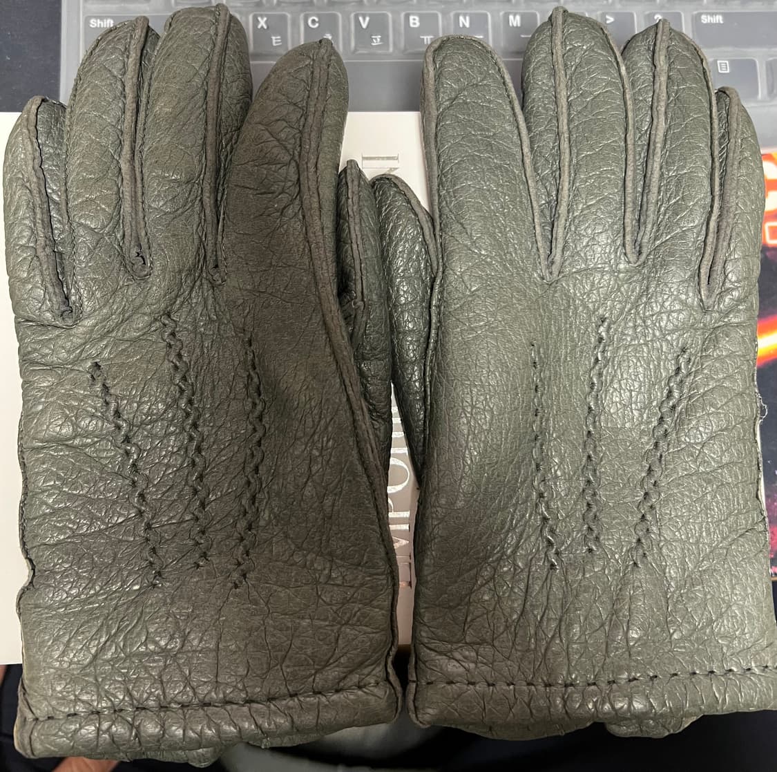 덴츠 햄튼 페커리 그레이 가죽 장갑 7반(2/1)사이즈 상품이미지1