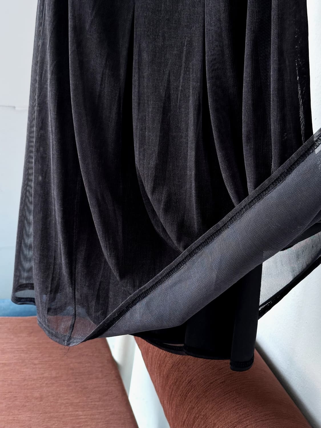 Sheer layer fabric banded loose skirt 상품이미지5