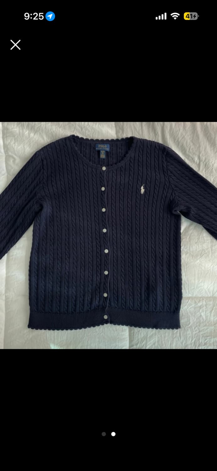 폴로 랄프로렌 걸즈 가디건 네이비 상품이미지2