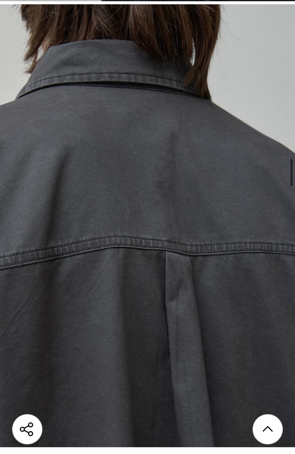 (새상품)(L) 알리스 애쉬드 가먼츠 크롭 피그먼트 셔츠 [차콜] 판매 상품이미지9