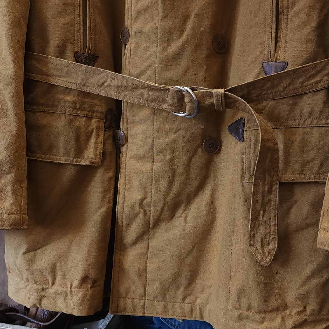 50s 프랑스 매키노 코트 랜치코트 옥스포드 패브릭 에스키모 L 상품이미지5