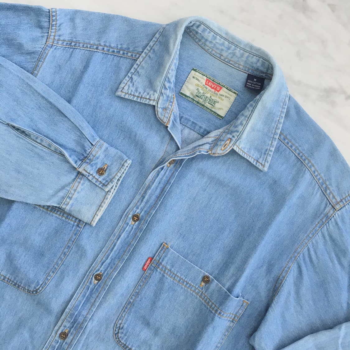 리바이스 중청 투포켓 데님 셔츠 남성 105 사이즈  상품이미지2