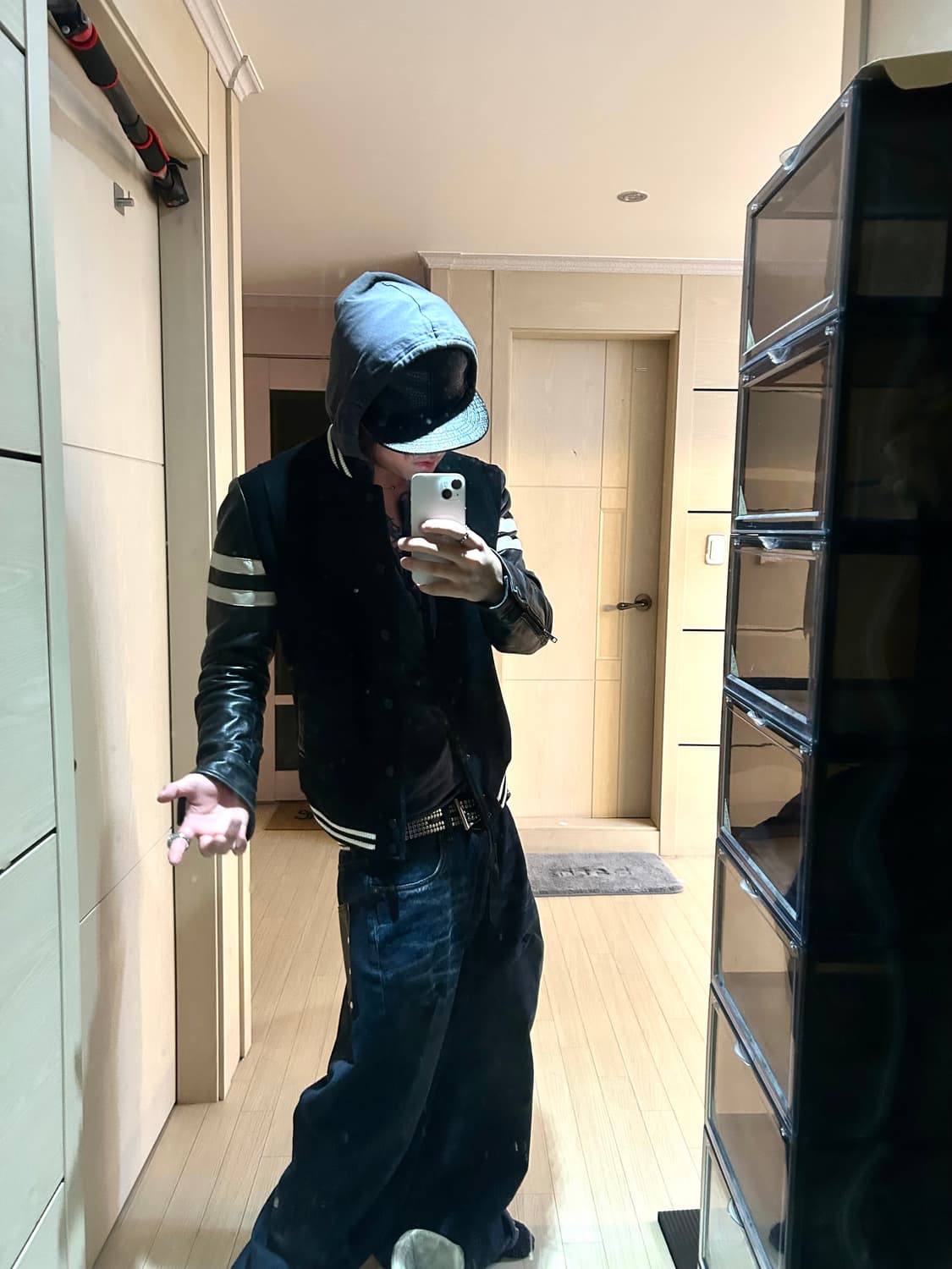 System Sheep Skin Teddy Varsity Jacket 상품이미지9