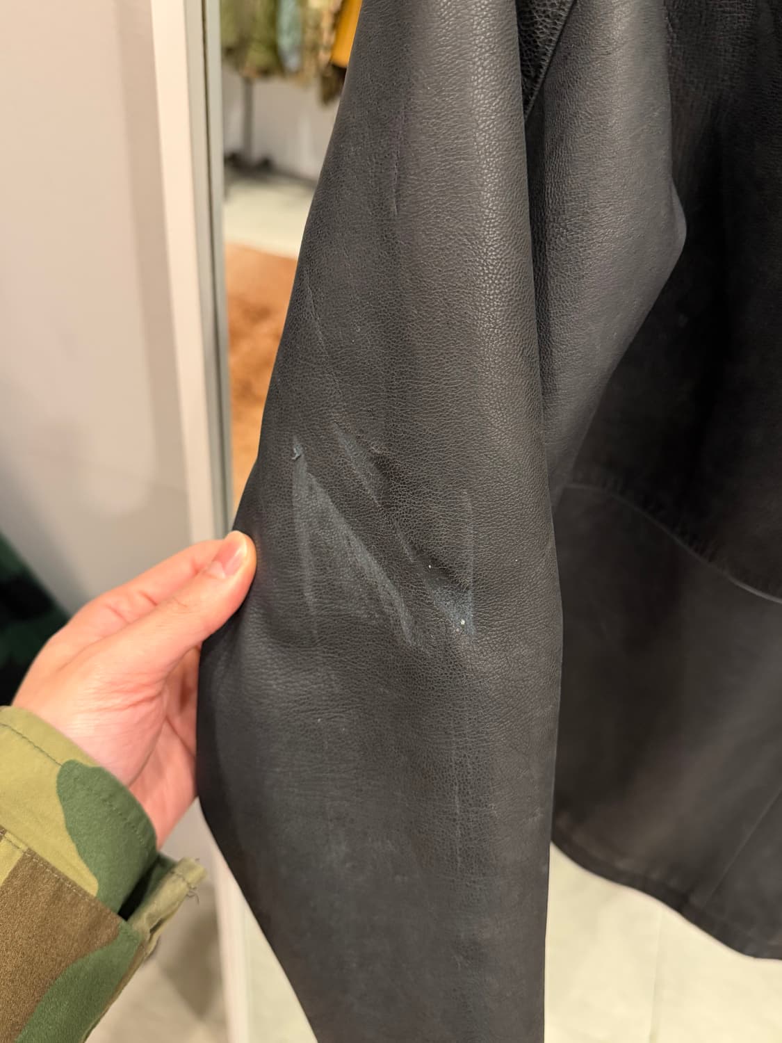 90-00s Rothschild 빈티지 쉽스킨 레더 자켓 상품이미지6