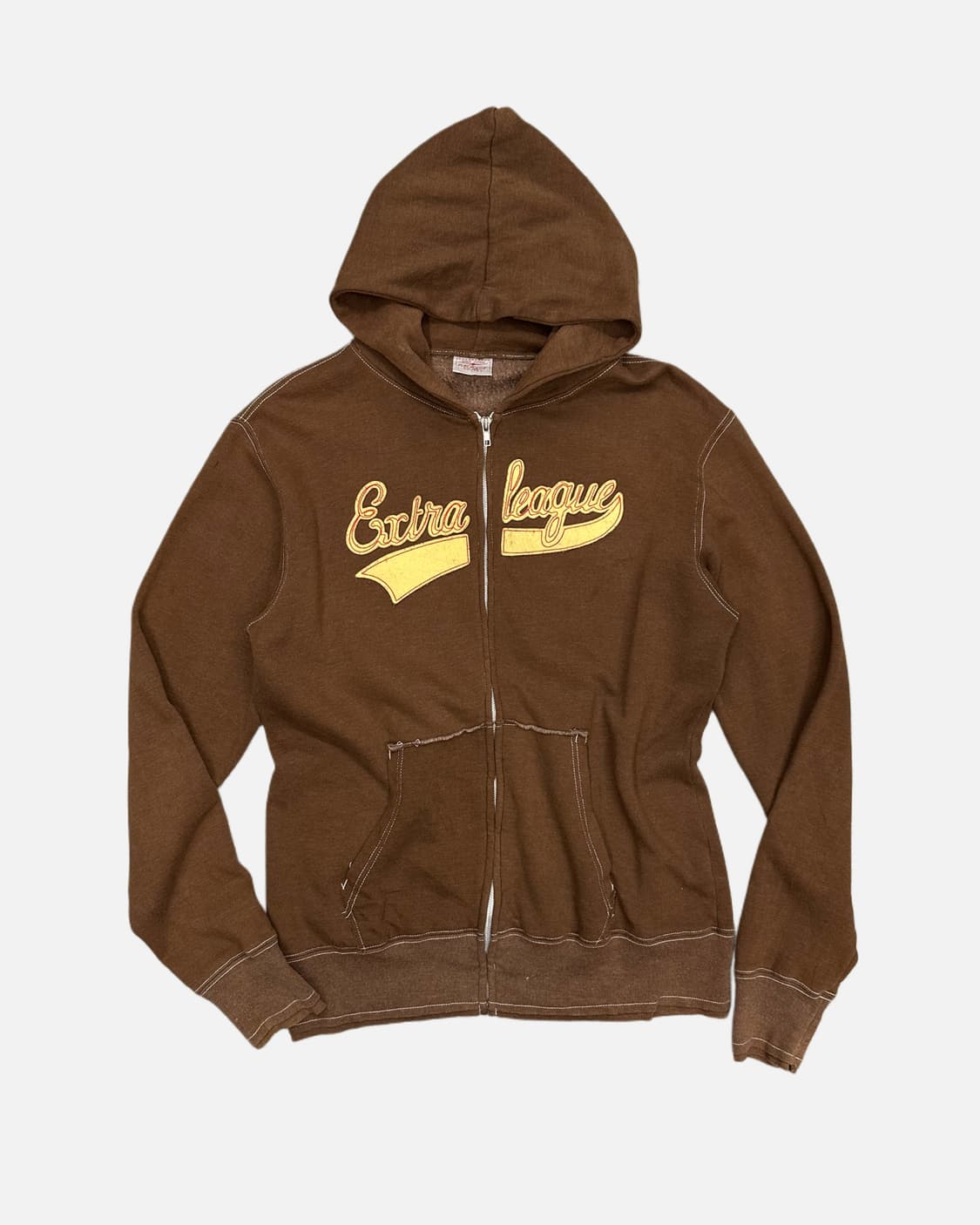 vintage brown patch hood zip-up 상품이미지1