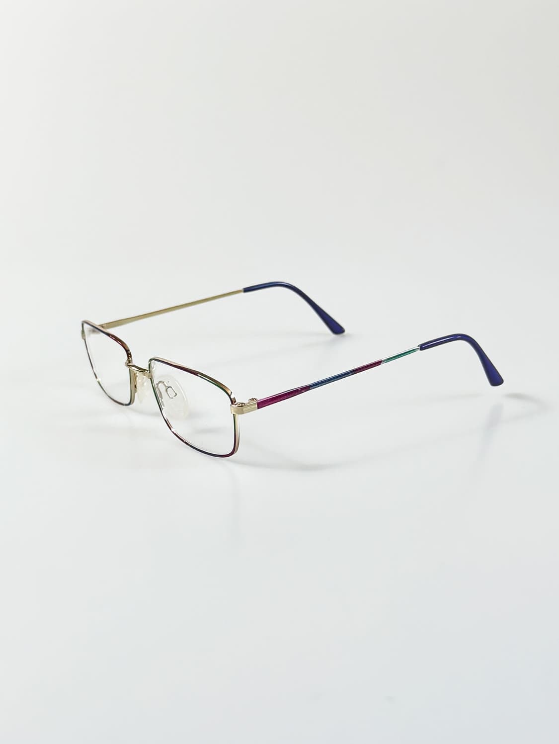 90s 멀티컬러 슬림 스퀘어 프레임 빈티지 안경 상품이미지3