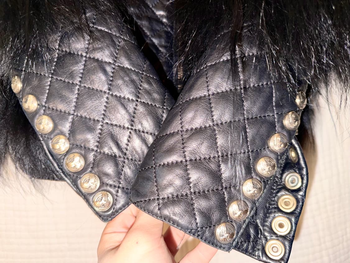 발망 12fw 아트피스 렘스킨 퀼팅 라쿤 퍼 크로스 재킷 상품이미지3