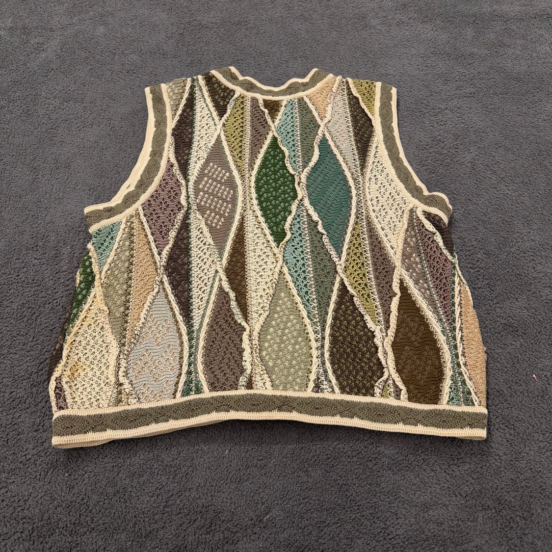 [ 정품/M ] 쿠지 빈티지 케이블 니트 조끼 베스트 가디건 상품이미지3