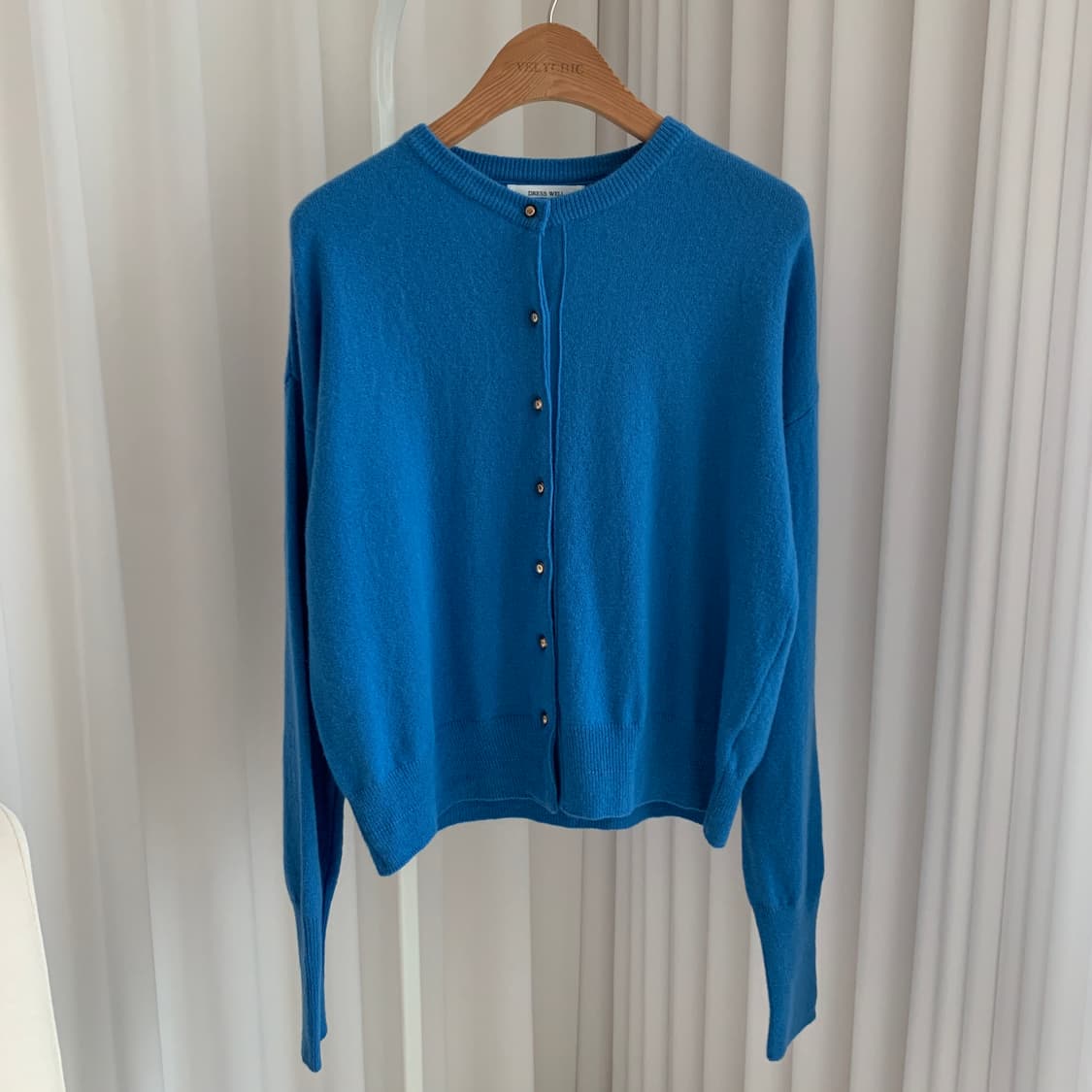 DRESS WELL 블루 캐시미어 파인울 가디건 상품이미지1