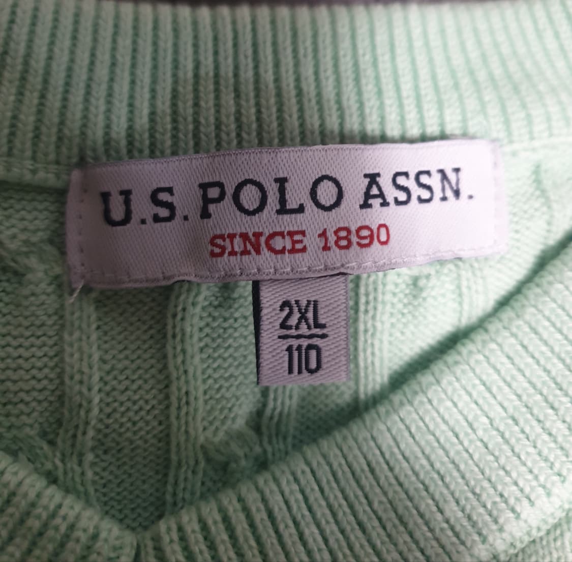 US 폴로 ASSN 슬림핏 케이블 니트 민트 (2XL) 상품이미지3
