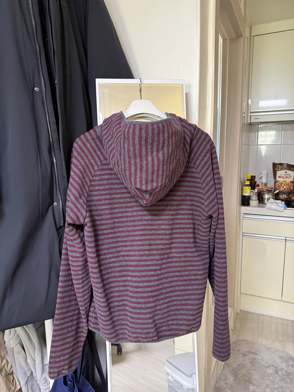 (유튜버 호수 착용)토피 스트라이프 플리스 후드집업 상품이미지3