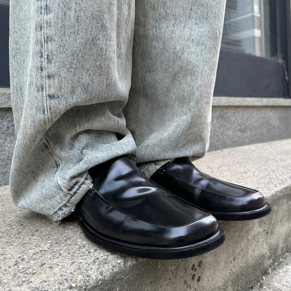 새상품 블랙 프라다 스퀘어 로퍼 상품이미지1