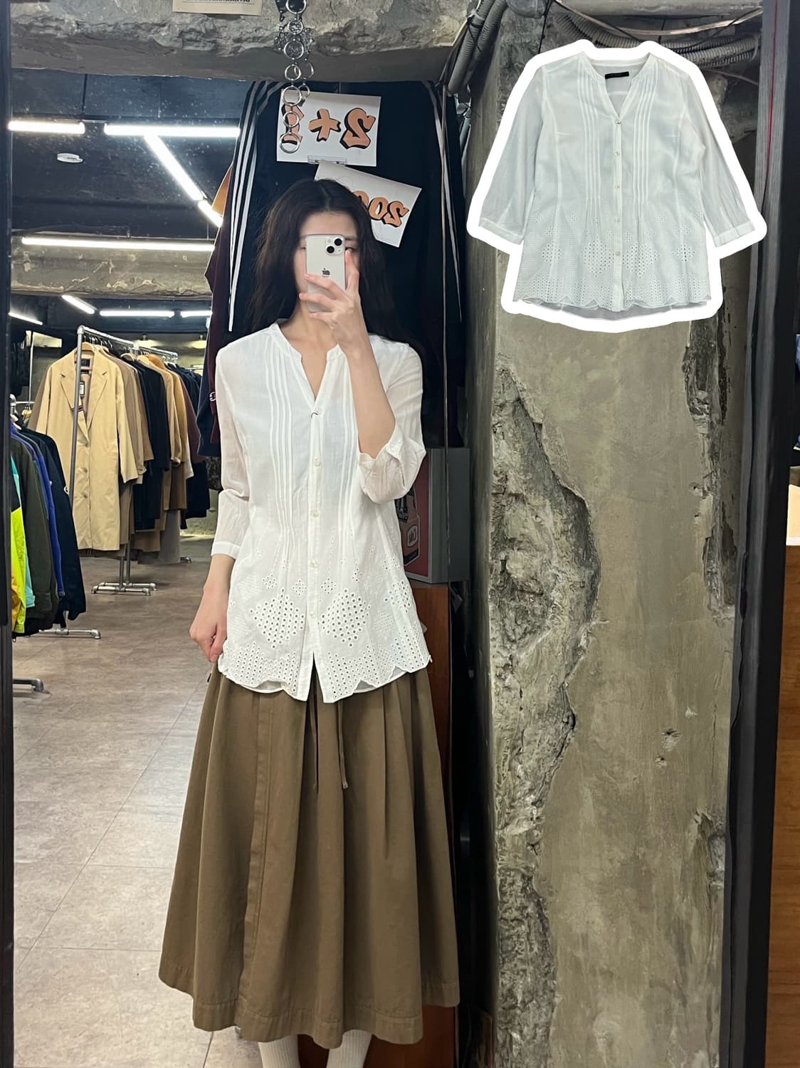 크로커다일 블라우스 화이트 100 #csz3641 상품이미지1