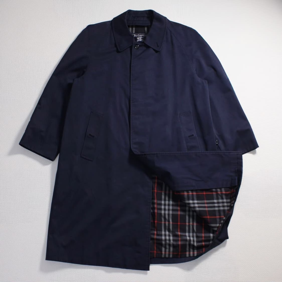 90‘s Burberrys 버버리 네이비 싱글 발마칸 코트 상품이미지1