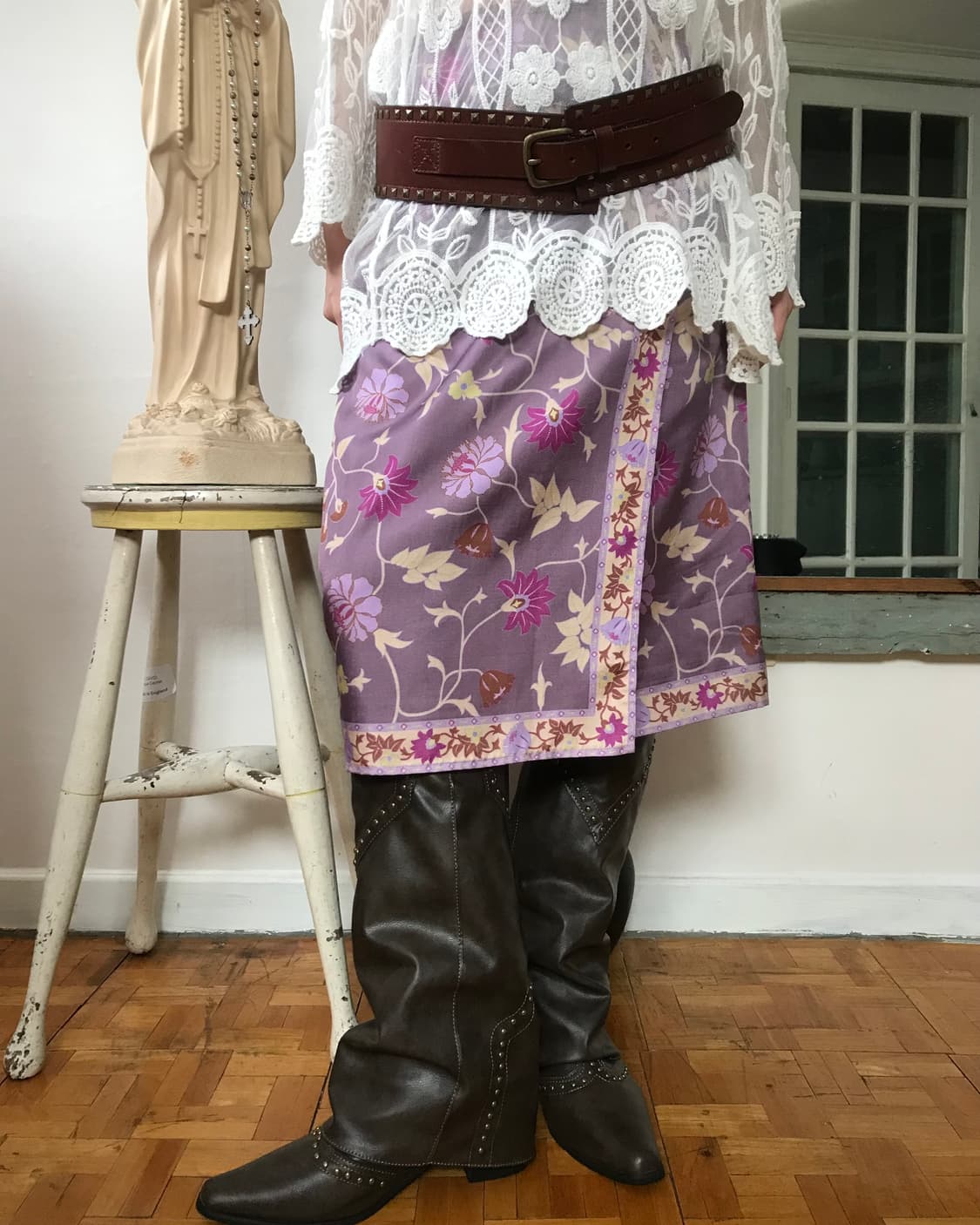 vintage pattern skirt (25inch) 상품이미지1
