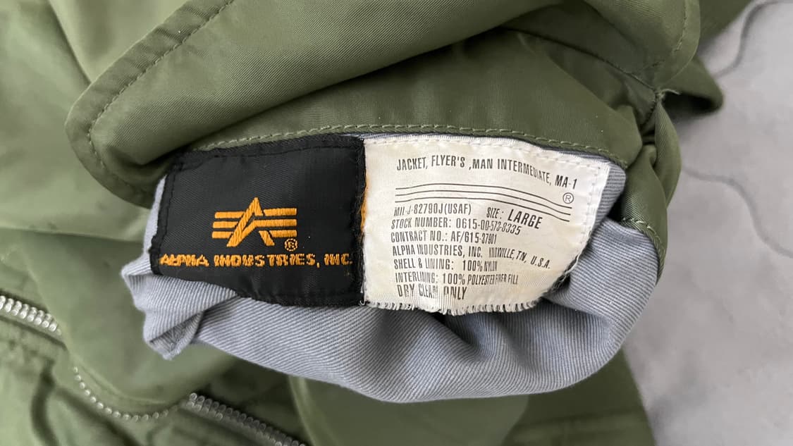 알파인더스트리 ma-1 세이지 상품이미지7