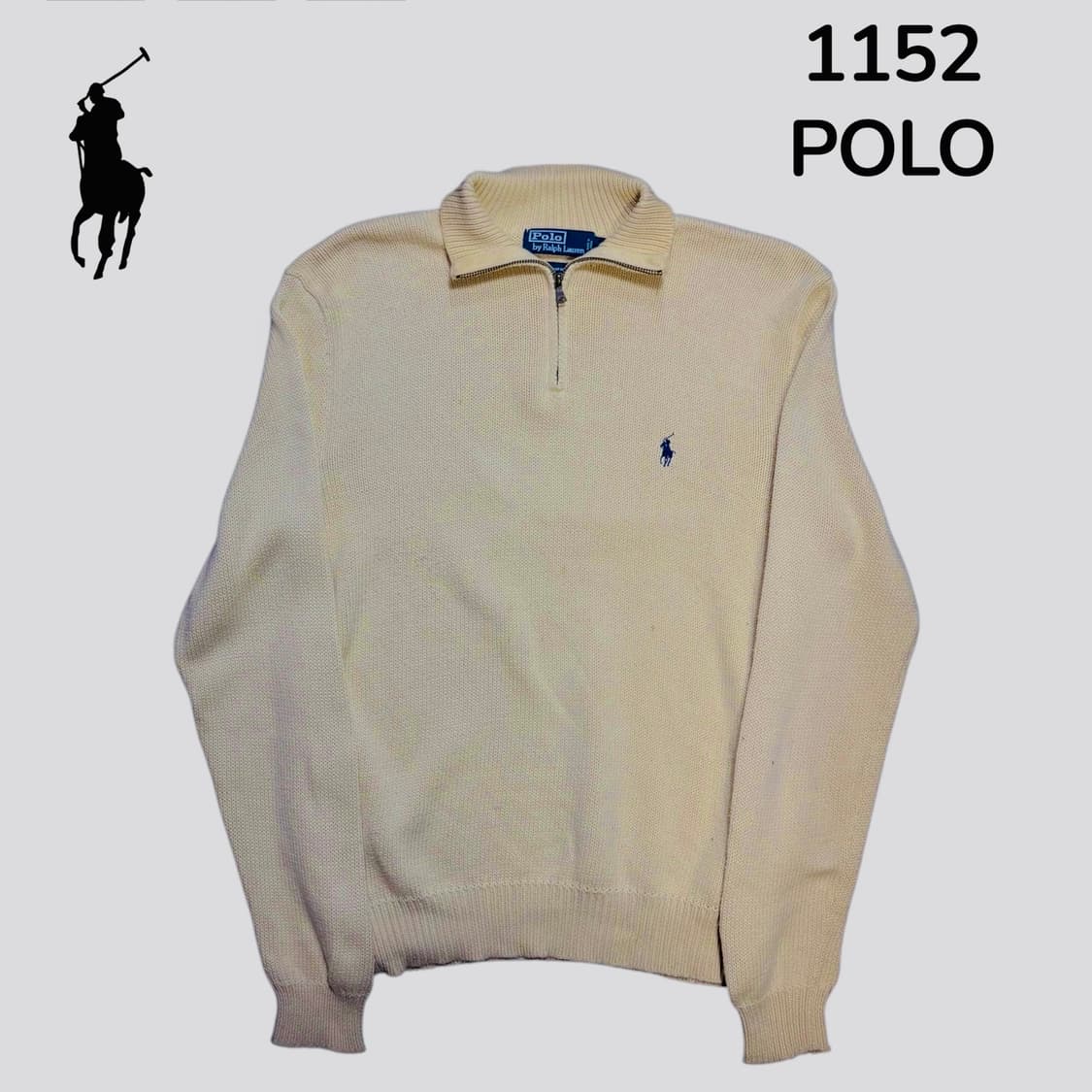 폴로 옐로우 반집업 니트 M 상품이미지2