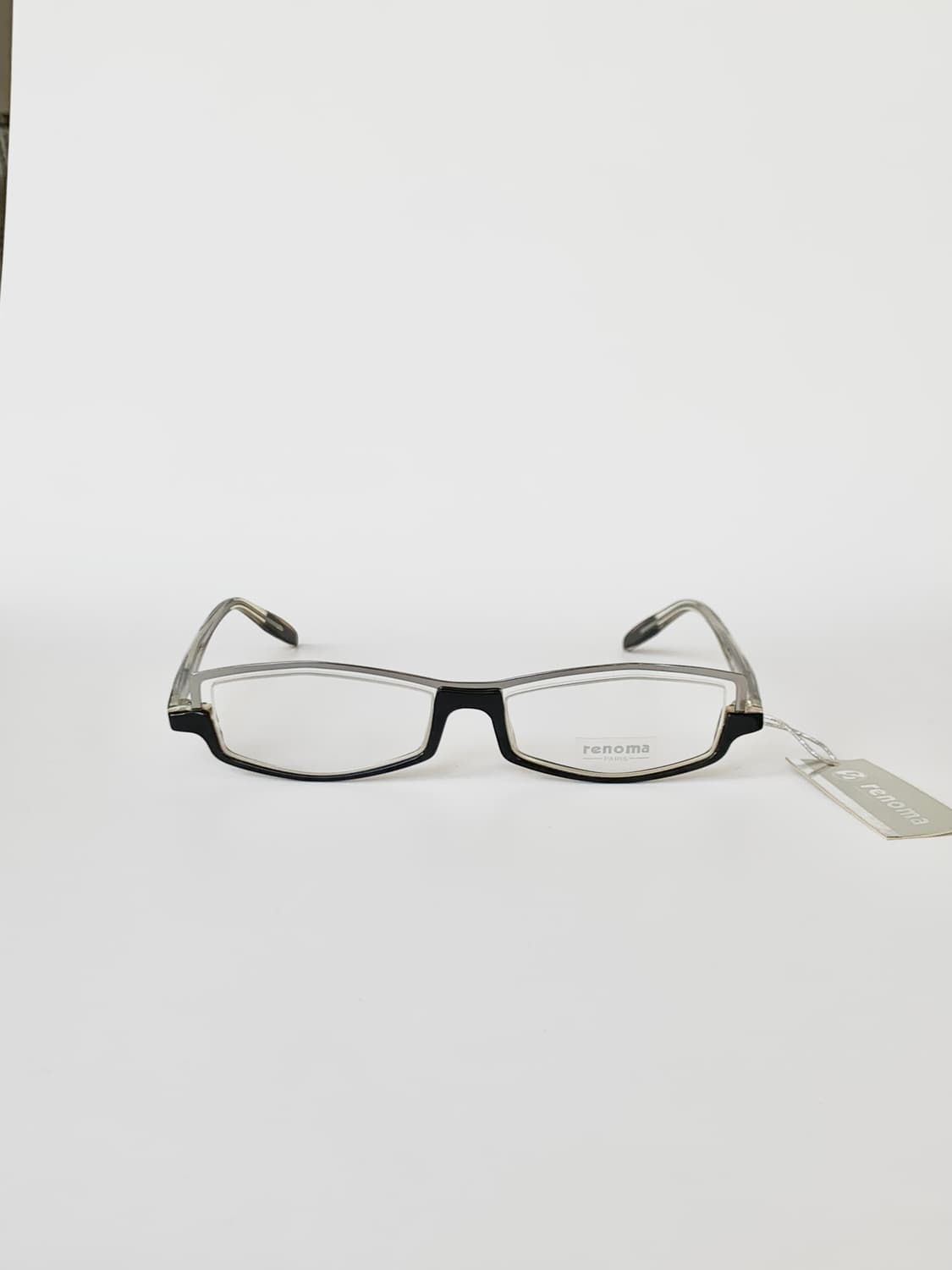 [픽키-580] 블랙 언더림 콤비 사각 뿔테 안경테 클래식 남녀공용 상품이미지1