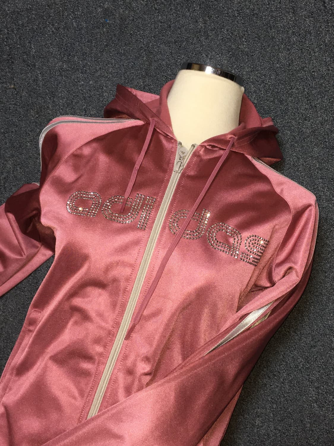 ADIDAS/아디다스 로즈골드(핑크) 큐빅 후드 져지 상품이미지3