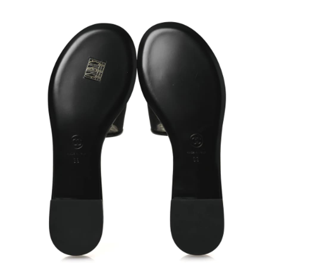 [정품] CHANEL 샤넬 CC 로고 메쉬 에나멜 뮬 샌들 240
 상품이미지3