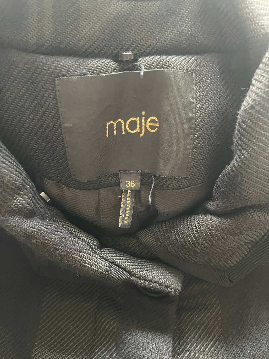 마쥬 블랙 모직 코트 36 상품이미지2