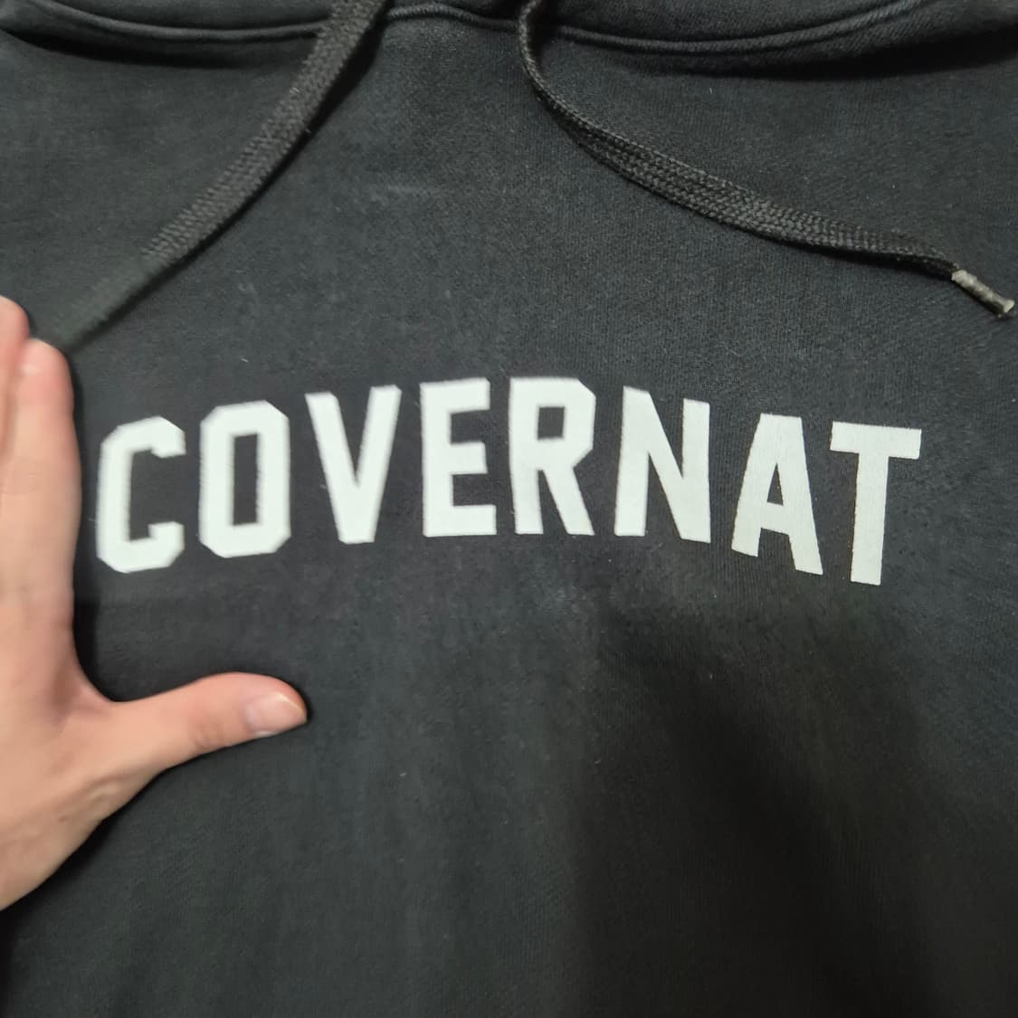 커버낫 남여공용 빅로고 와펜 후드티 상품이미지5