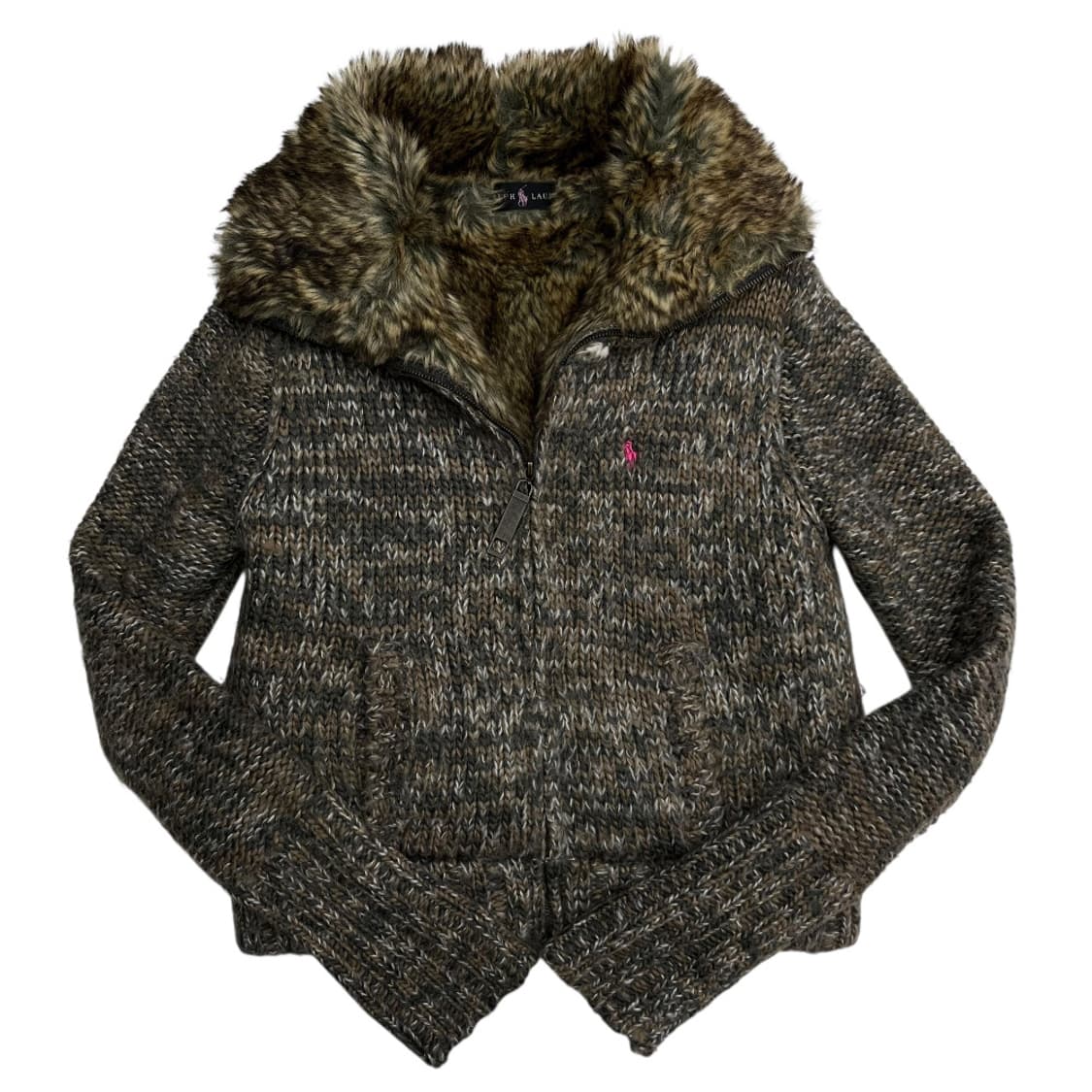 2000's 폴로 랄프로렌 핑크 포니 헤비울 울프죠 상품이미지4