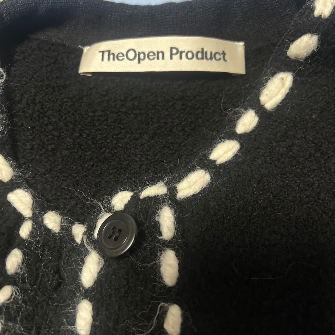 더오픈프로덕트 오픈와이와이 울 스티치 가디건 블랙 상품이미지4