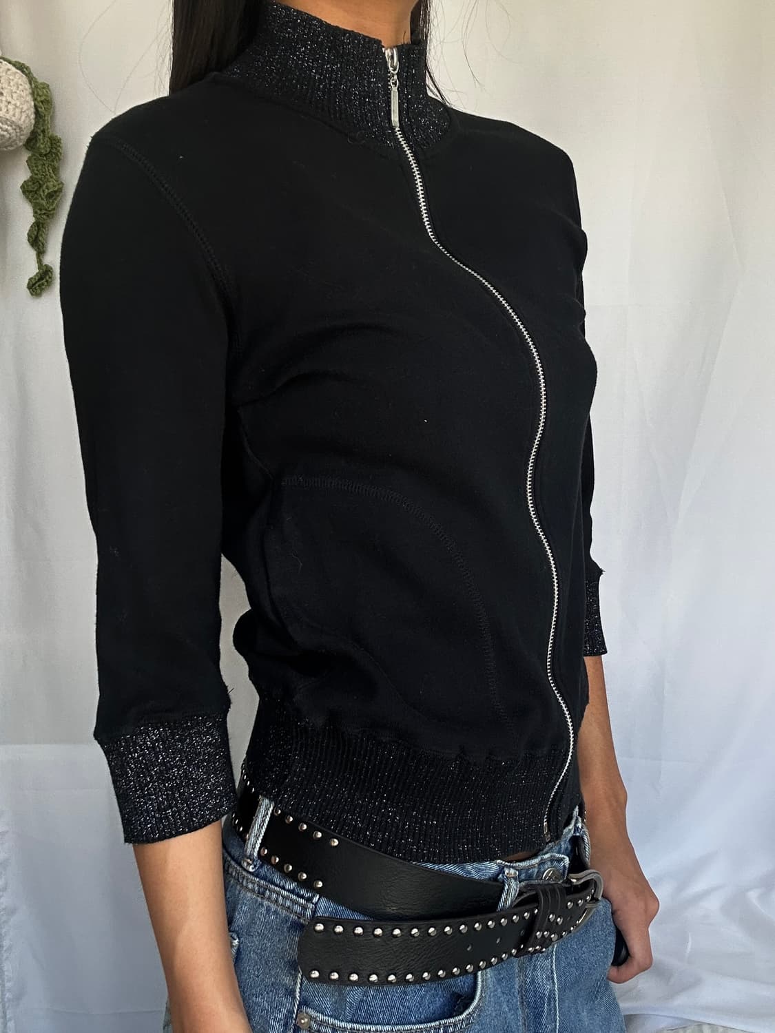 빈티지 7부 집업 가디건 상품이미지2