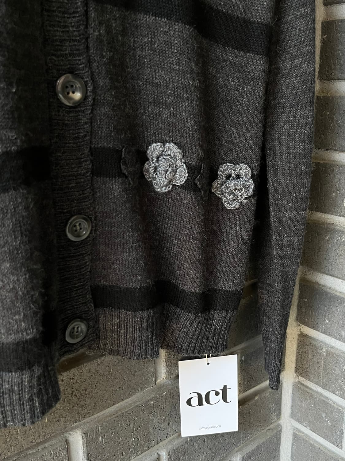 플라워 장식 가디건 그레이 상품이미지2