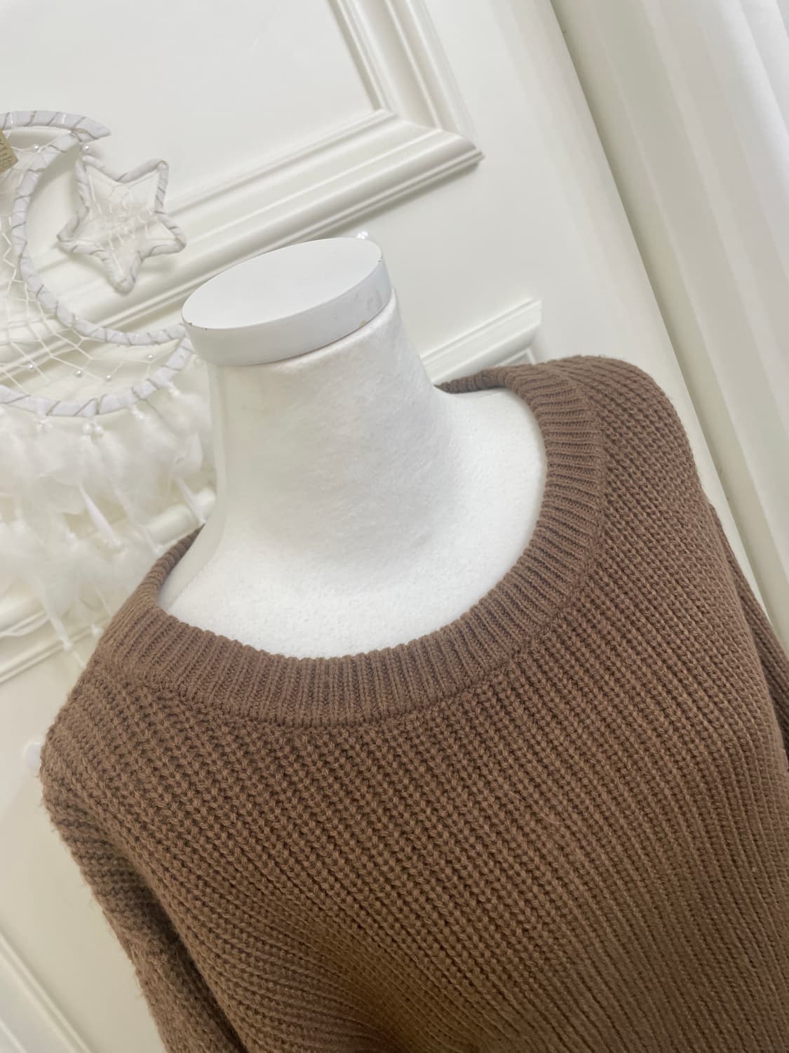 brown waffle under velvet lace-up sweate 상품이미지8