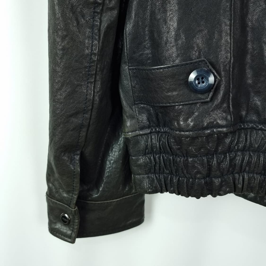 [빈티지] 리얼 램스킨 양가죽 집업 레더 자켓 블랙 M19903 상품이미지6