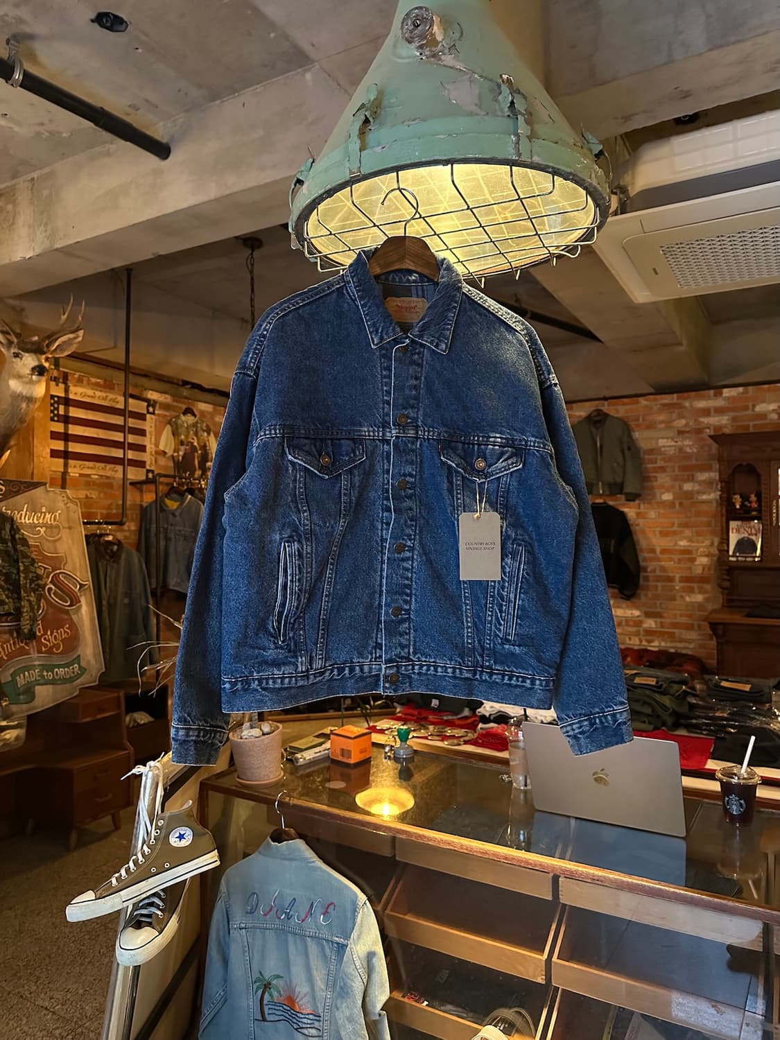 80s USA 빈티지 리바이스 플란넬 안감 리버시블 데님 자켓 상품이미지2