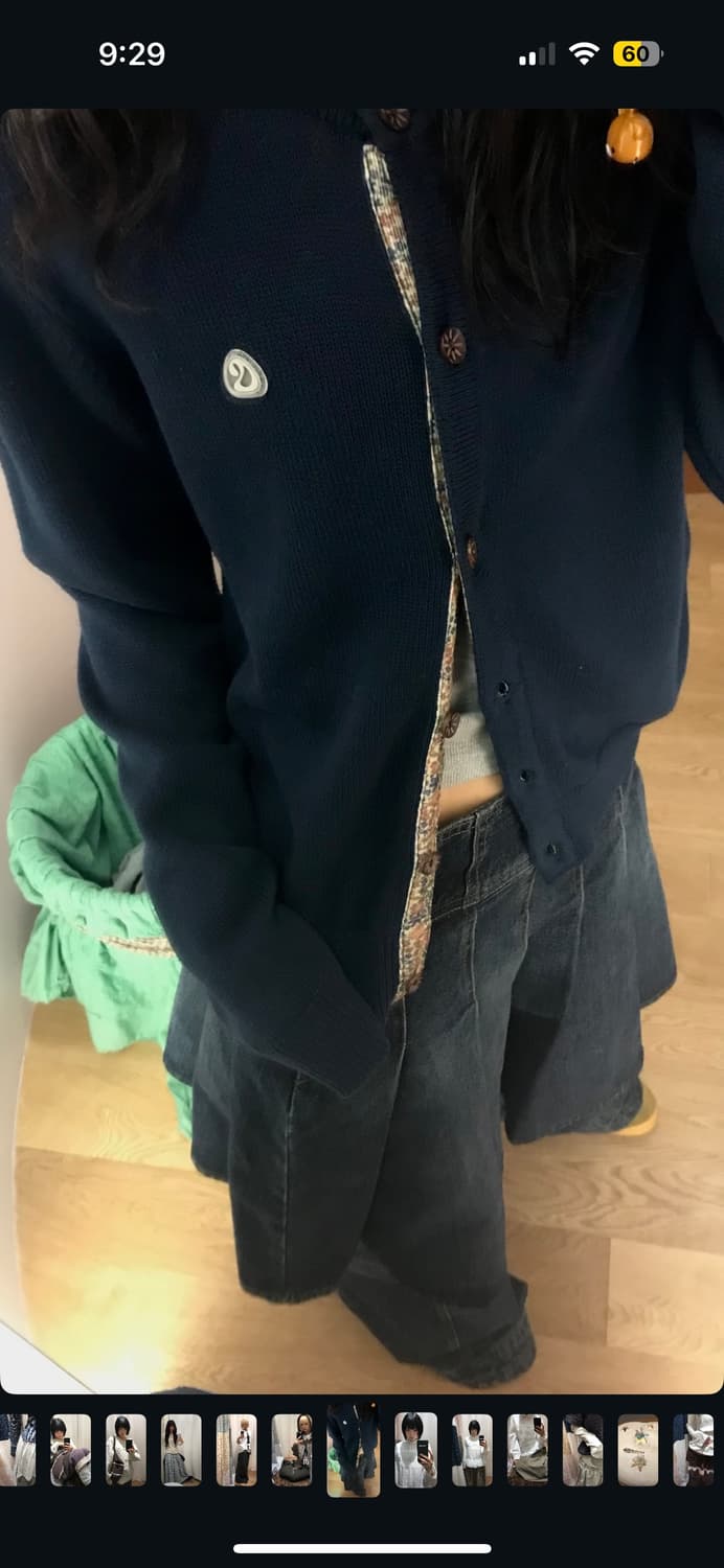 코이세이오 FLOWER PLACKET CARDIGAN NAVY 상품이미지1