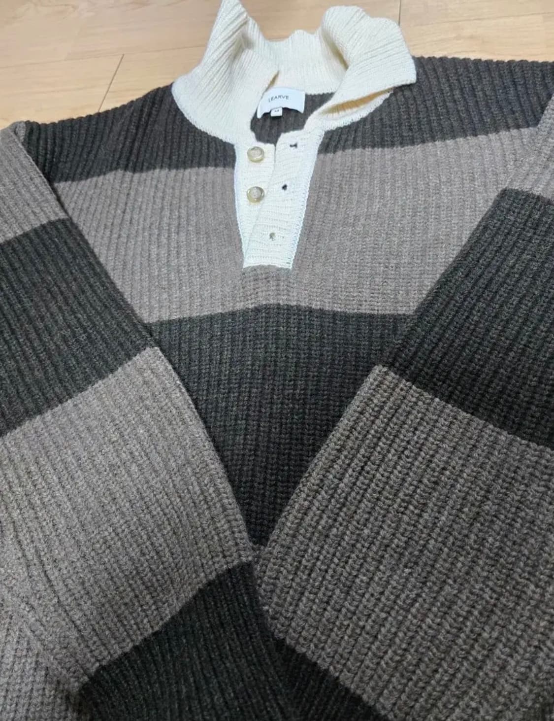 르아브 럭비 니트 브라운 M 상품이미지2